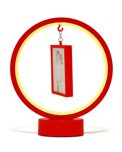LED MDF Rotating Lamp Round & Rectangle Shape Photo Lamp   | Red