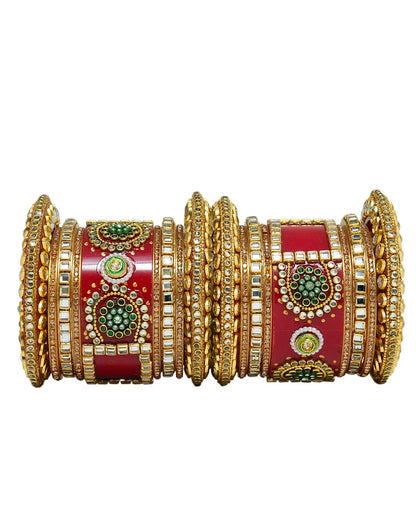 Suhag Chura Set  - Gift for Married Ladies, Wife, Mother, Mother-in-Law, Sister, Sister-in-Law, Bhabhi & to be bride | Red