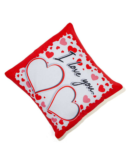 I love you Sqaure Shaped Pillow – Personalized with your photo or text | Red