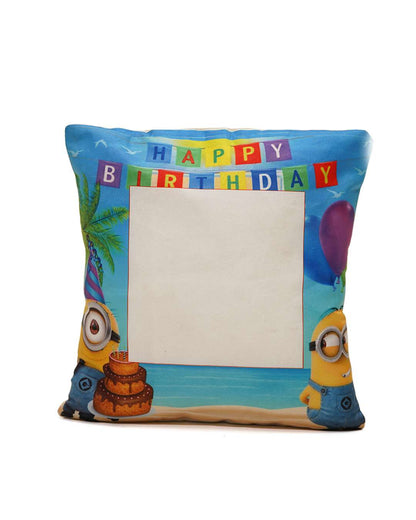 Happy Birthday Square Shaped Pillow – Personalized with your photo or text | Multi