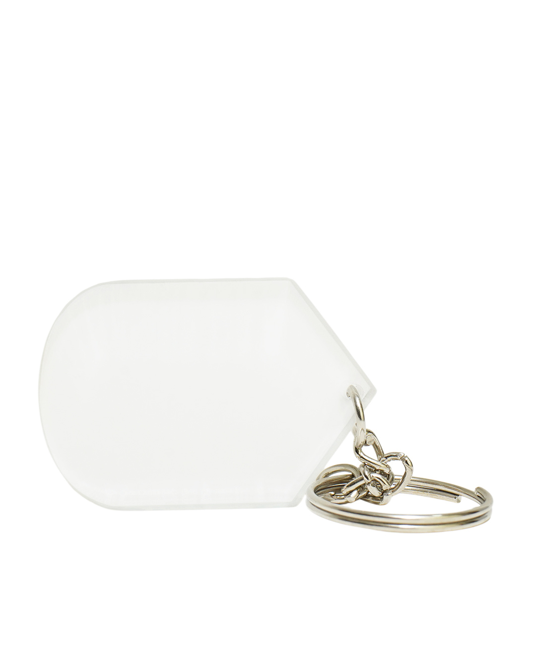 Hexa Shape Polymer Key Chain  | White
