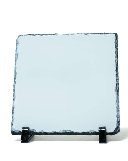 Customized Blank Rock Slate Set with Display Stand  | White
