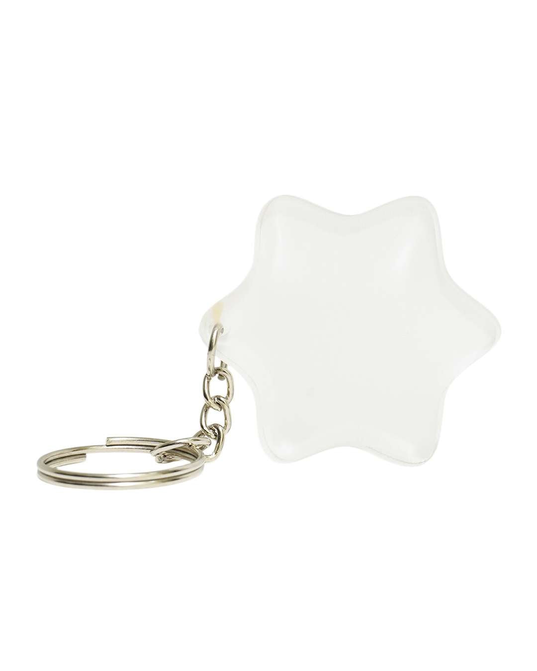 Star Shape Polymer Key Chain | White