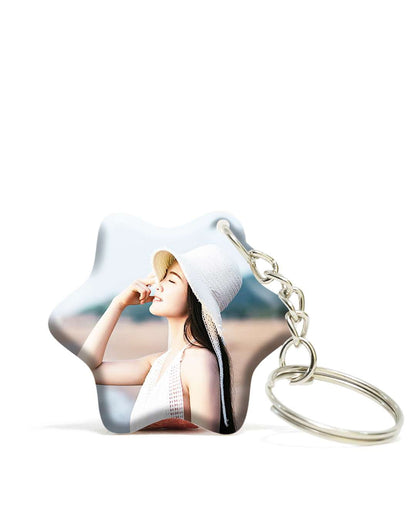 Star Shape Acrylic Key Chain  | White