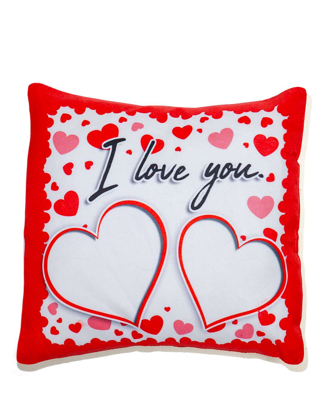 I love you Sqaure Shaped Pillow – Personalized with your photo or text | Red