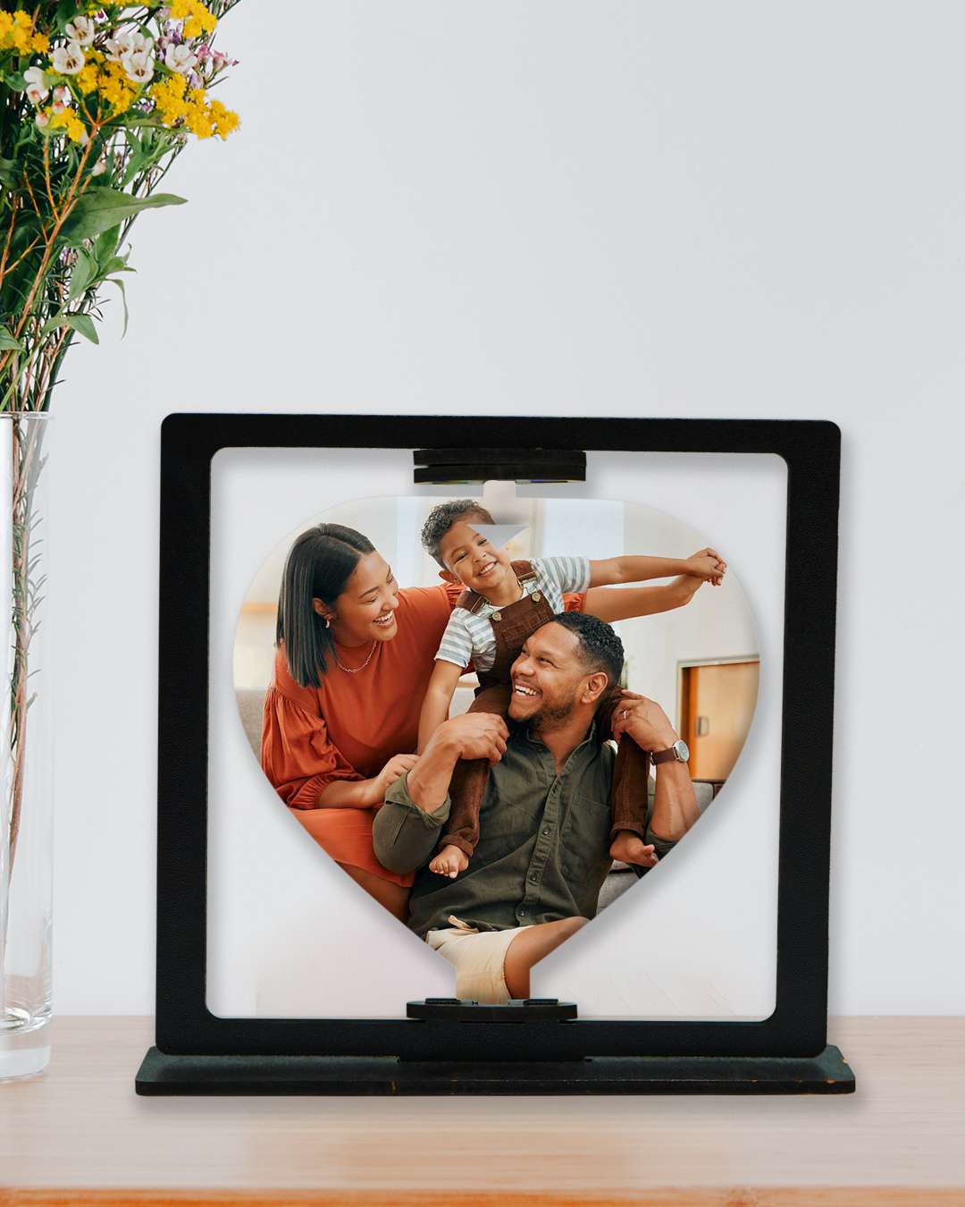 Heart in Square – Sublimation Photo Frame  | Red Black