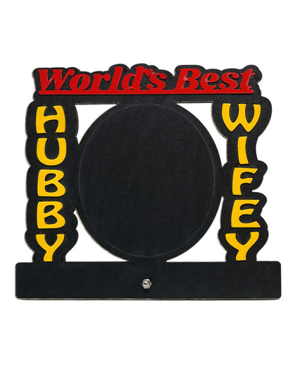 World's Best Hubby Wifey – Sublimation Photo Frame  | Red Black Yellow