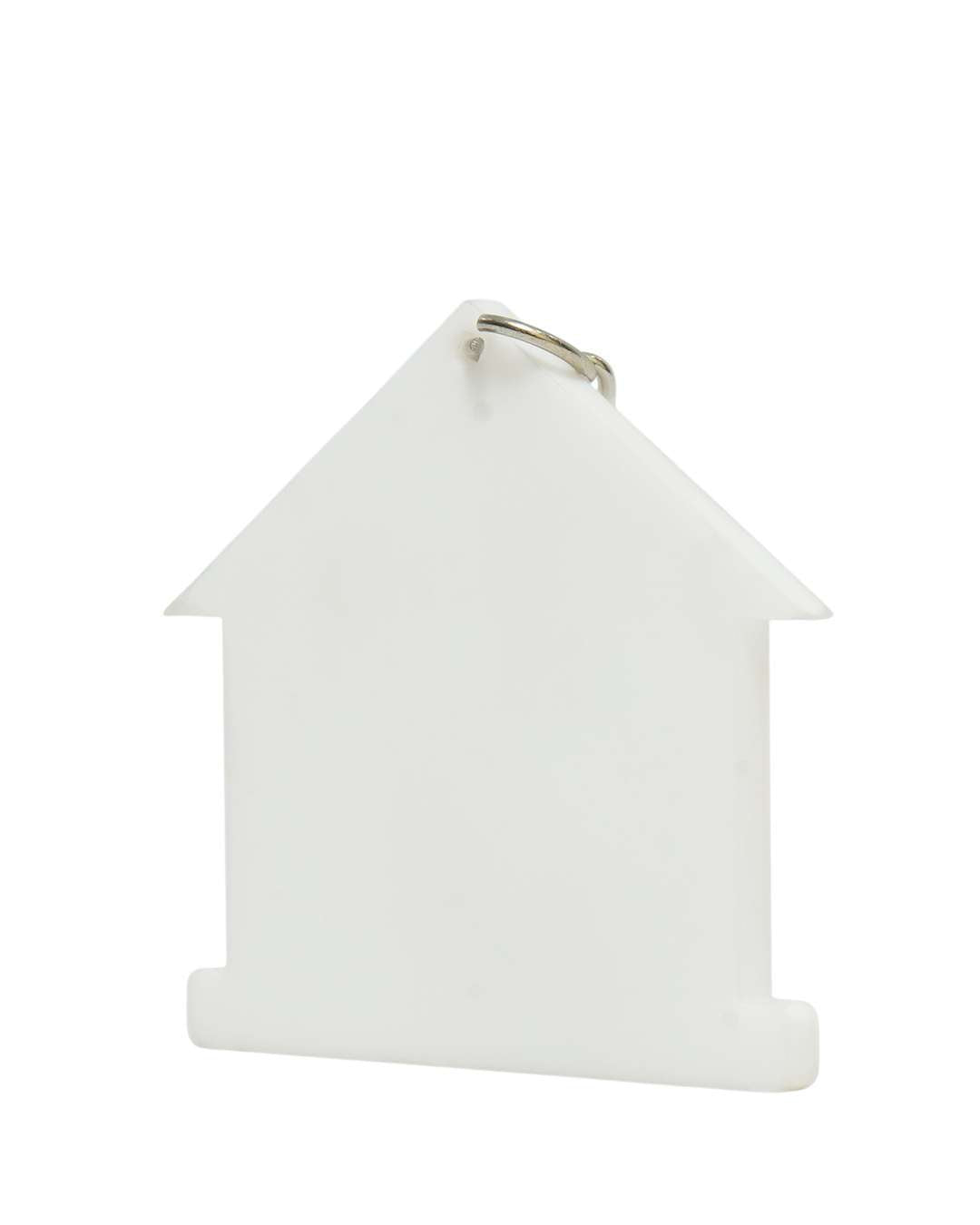 Home Shape Polymer Key Chain  | White