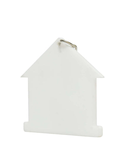 Home Shape Polymer Key Chain  | White