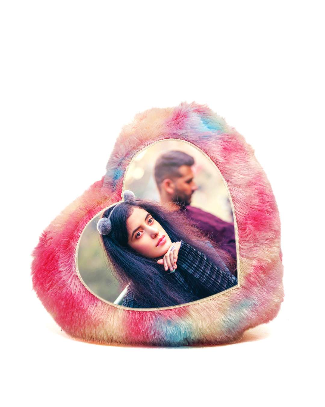 Multi Color Heart Shaped Pillow – Personalized with your photo or text | Multi