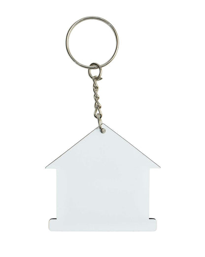Home Shape Key Chain  | White