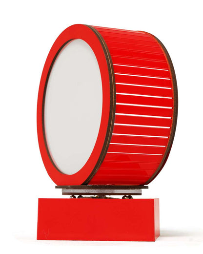 LED MDF Rotating Lamp Round Shape Photo Lamp |  Red