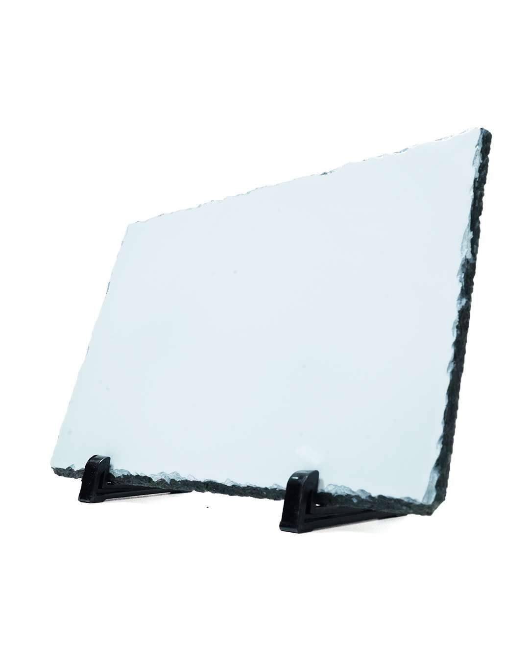 Customized Blank Slate Rock Set with Display Stand  | White