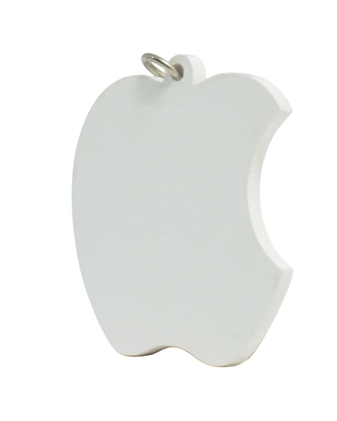 Apple Shape Polymer Key Chain  | White