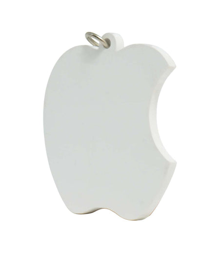 Apple Shape Polymer Key Chain  | White