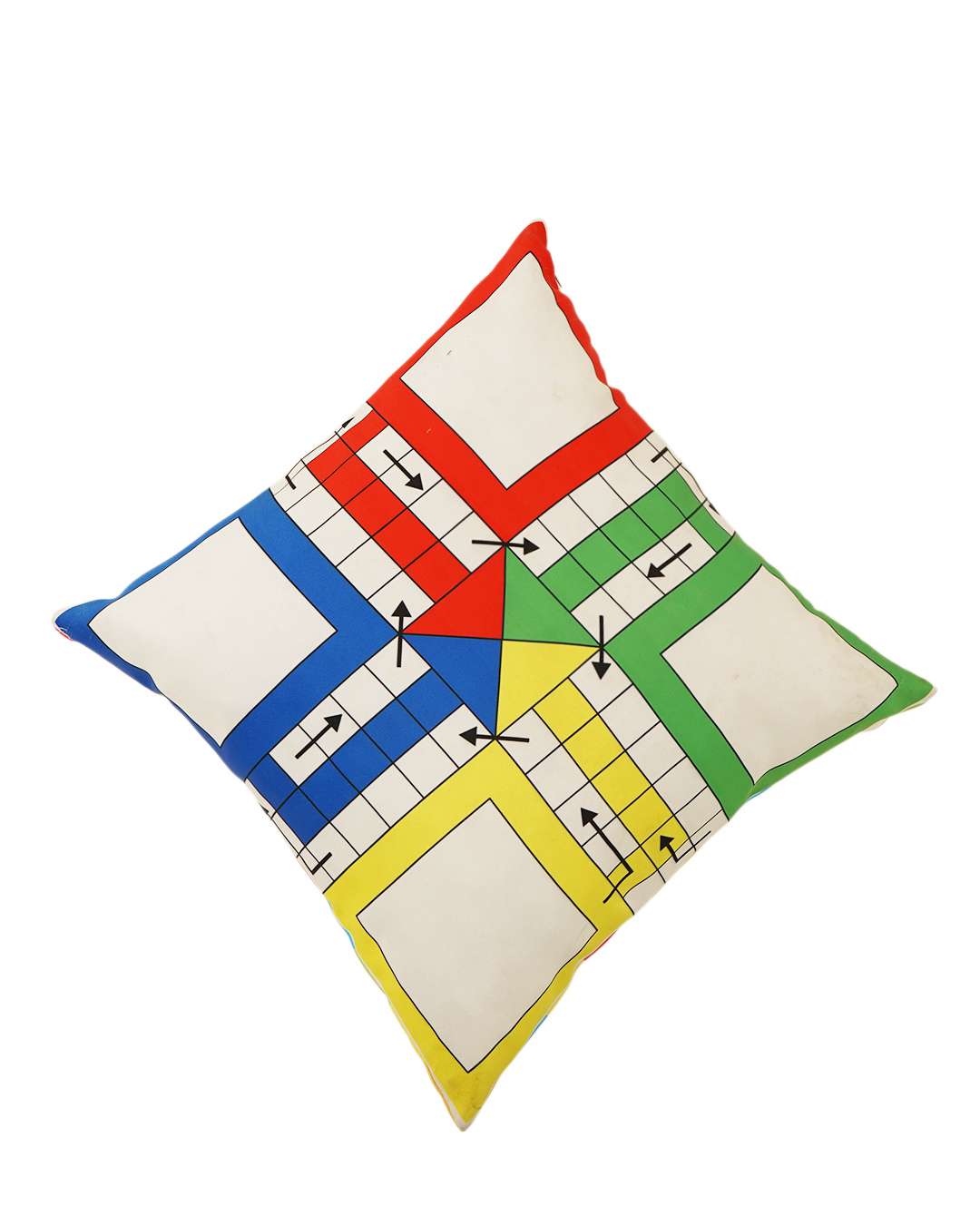 Ludo and Snake Ladder Multicolor Custom Square Cushion – Personalizer text | Multi colour