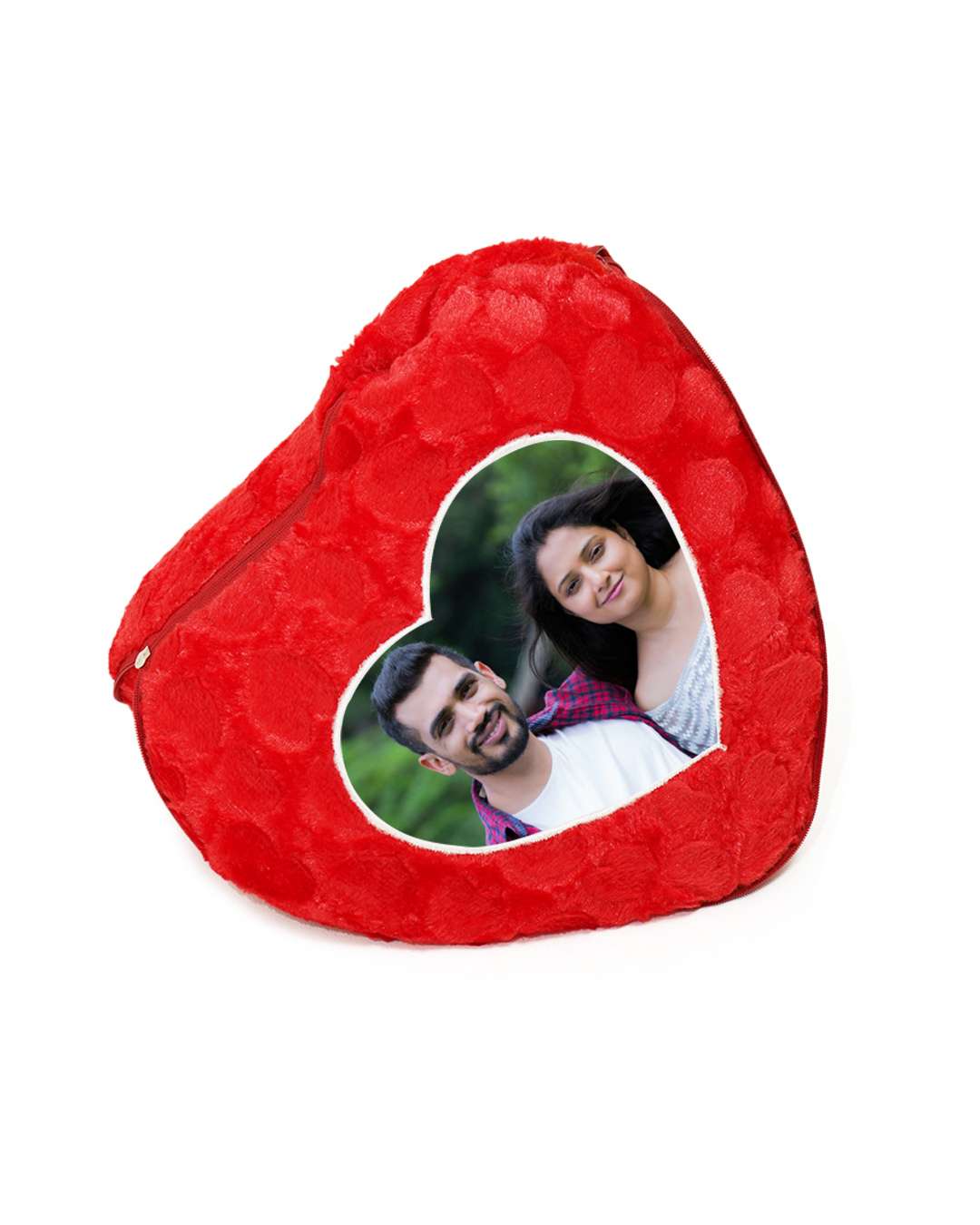 Single Heart Shaped Pillow – Personalized with your photo or text  | Red