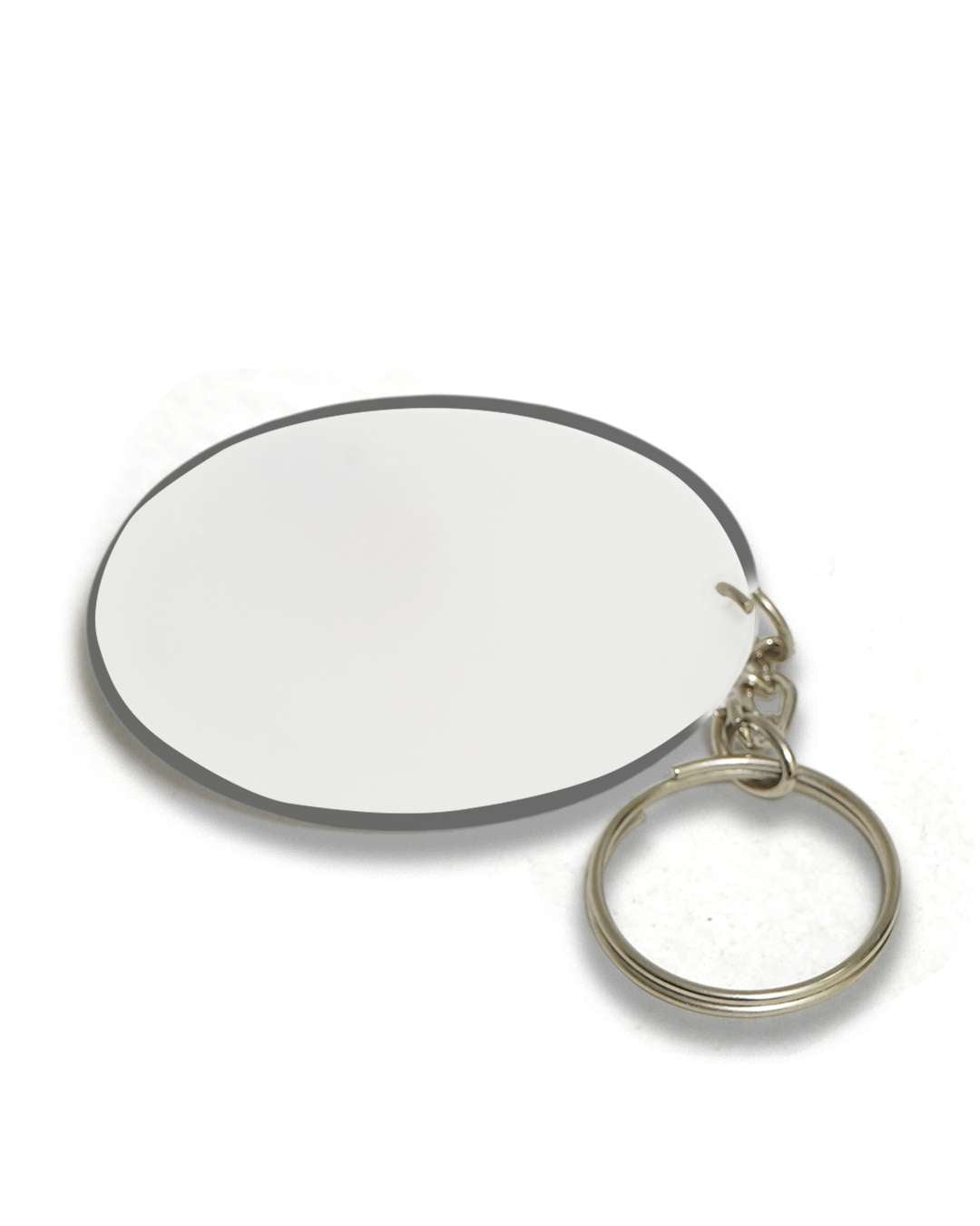 Oval Shape Acrylic Key Chain  | White