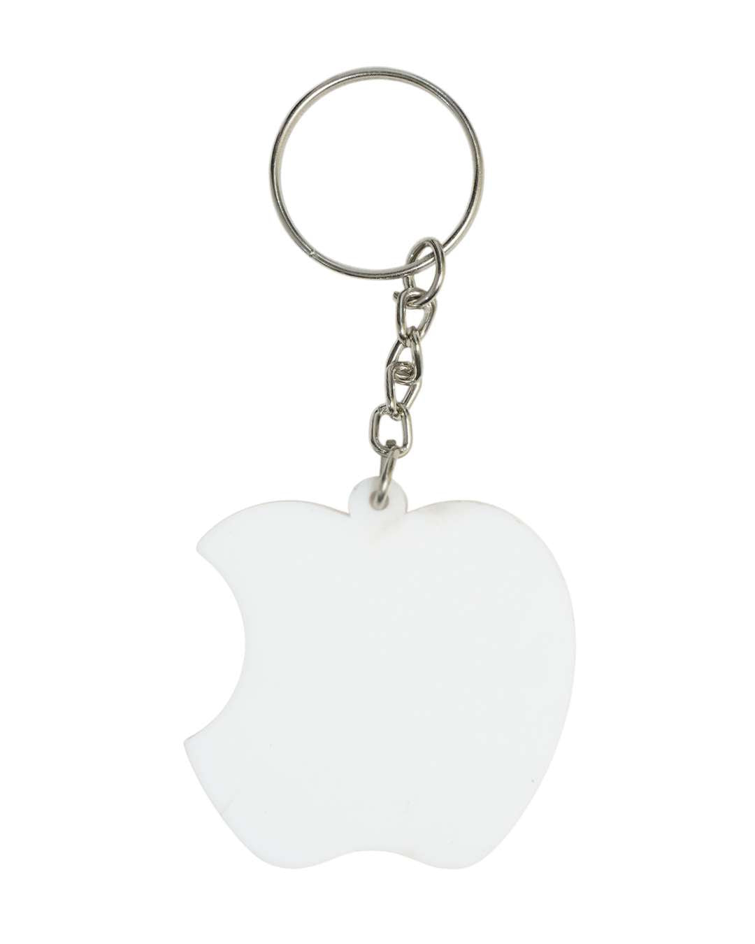 Apple Shape Key Chain | White