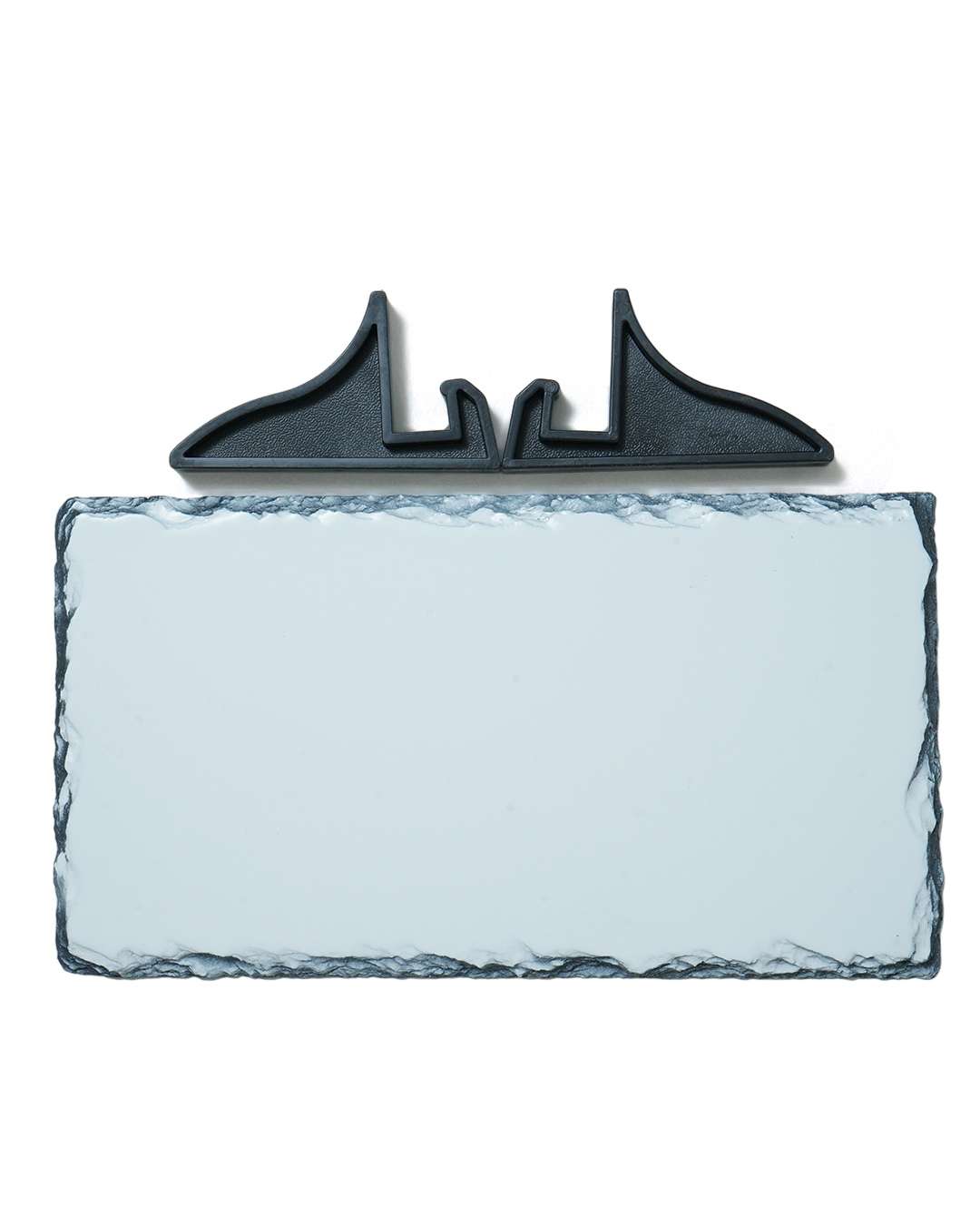 Customized Blank Slate Rock Set with Display Stand  | White