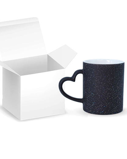 Glitter Magic Heart Shaped Mug  | Black