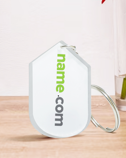 Hexa Shape Polymer Key Chain  | White