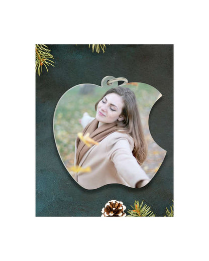 Apple Shape Key Chain  | White