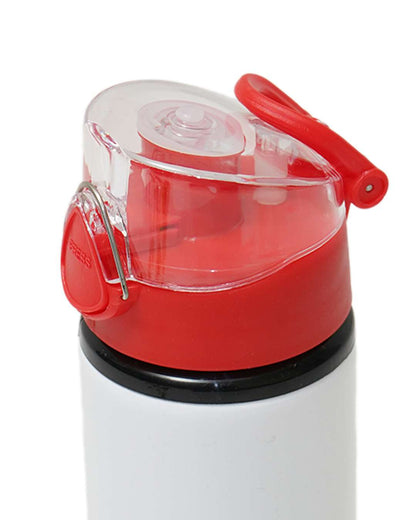Sports Water Sipper White Bottle with Red Color Cap 750 ml | White