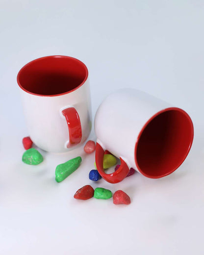 15oz Red Inner Color Mug  | Red Inner