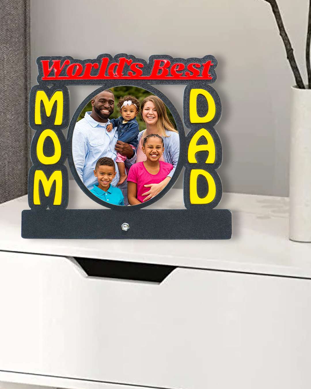 World's Best Mom Dad – Sublimation Photo Frame  | Red Black