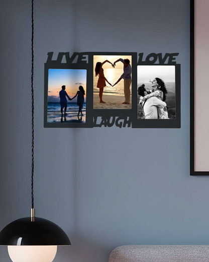 Live Laugh Love Collage – Sublimation Photo Frame  | Black