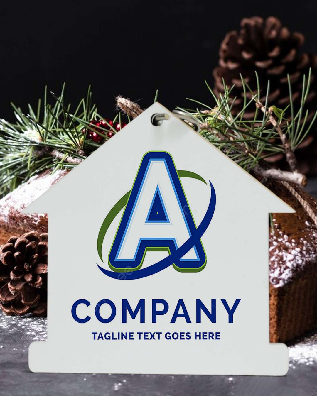 Home Shape Key Chain  | White